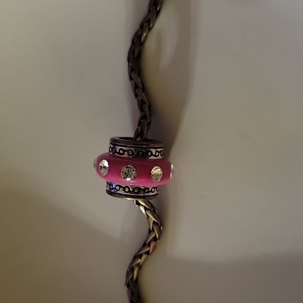 BRIGHTON ABC DAZZLE PINK OVAL CRYSTAL BEAD SPACER
